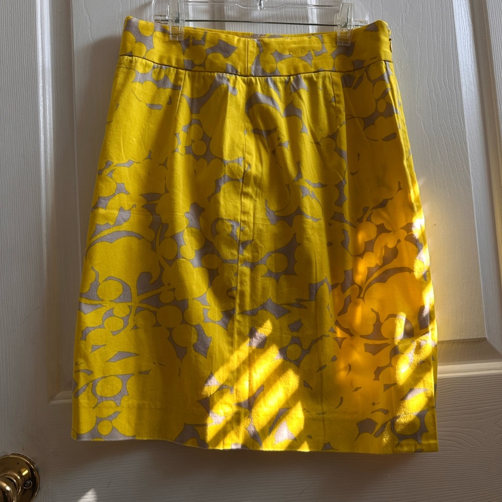 J. Crew Yellow and Gray A-Line Skirt